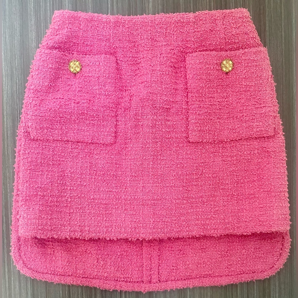 Chanel Pink Tweed Skirt 22S sz 34
